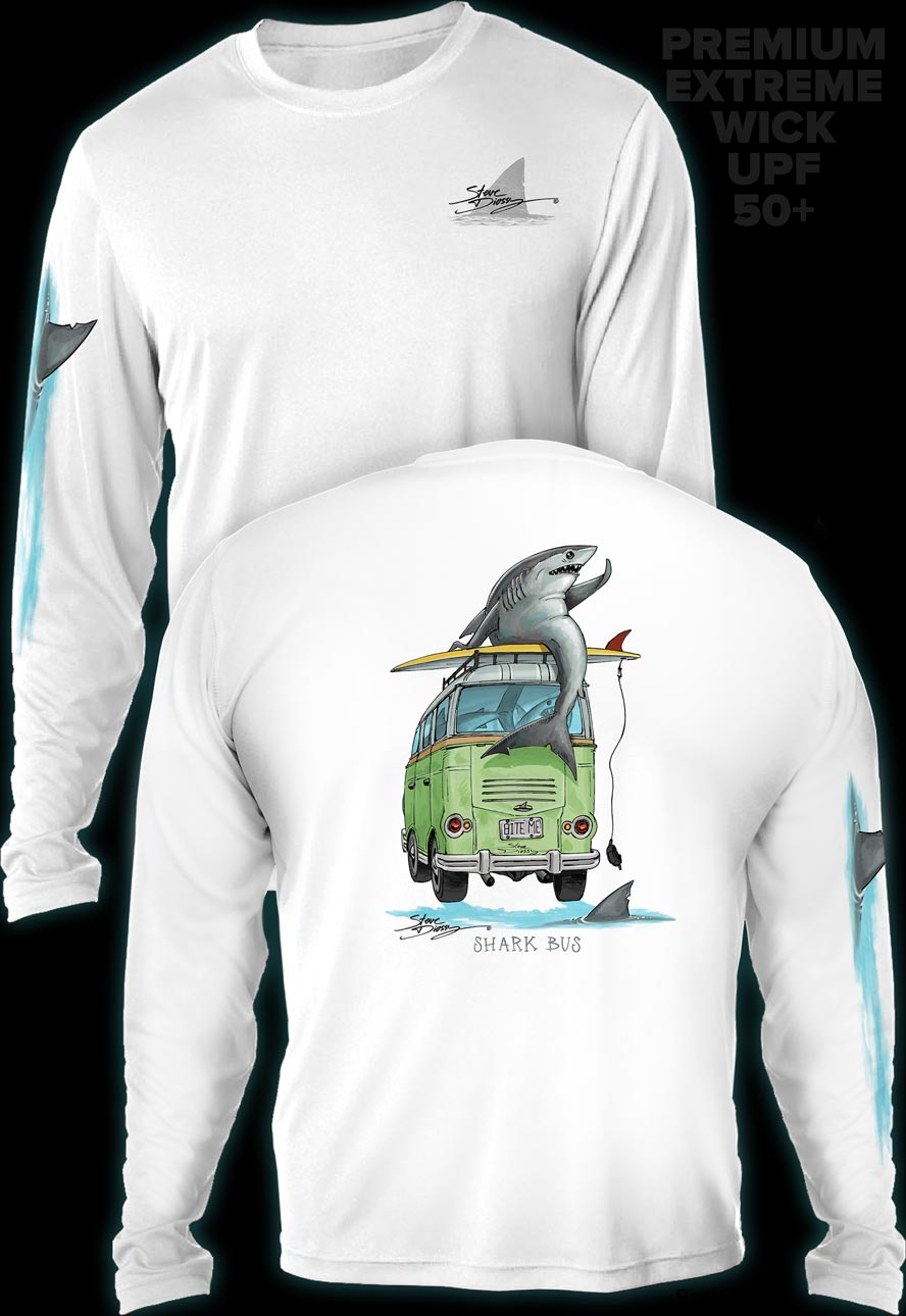 "Shark Bus" Men's Extreme Wick Long Sleeve Performance Shirt ᴜᴘꜰ-ᴛᴇᴇ